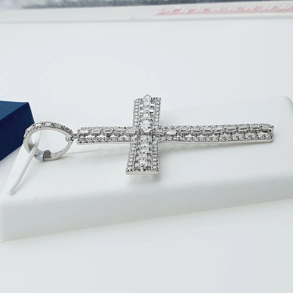 "925 Sterling Silver Plated CZ Pendant, EVBRS485 - Picture 3 of 9